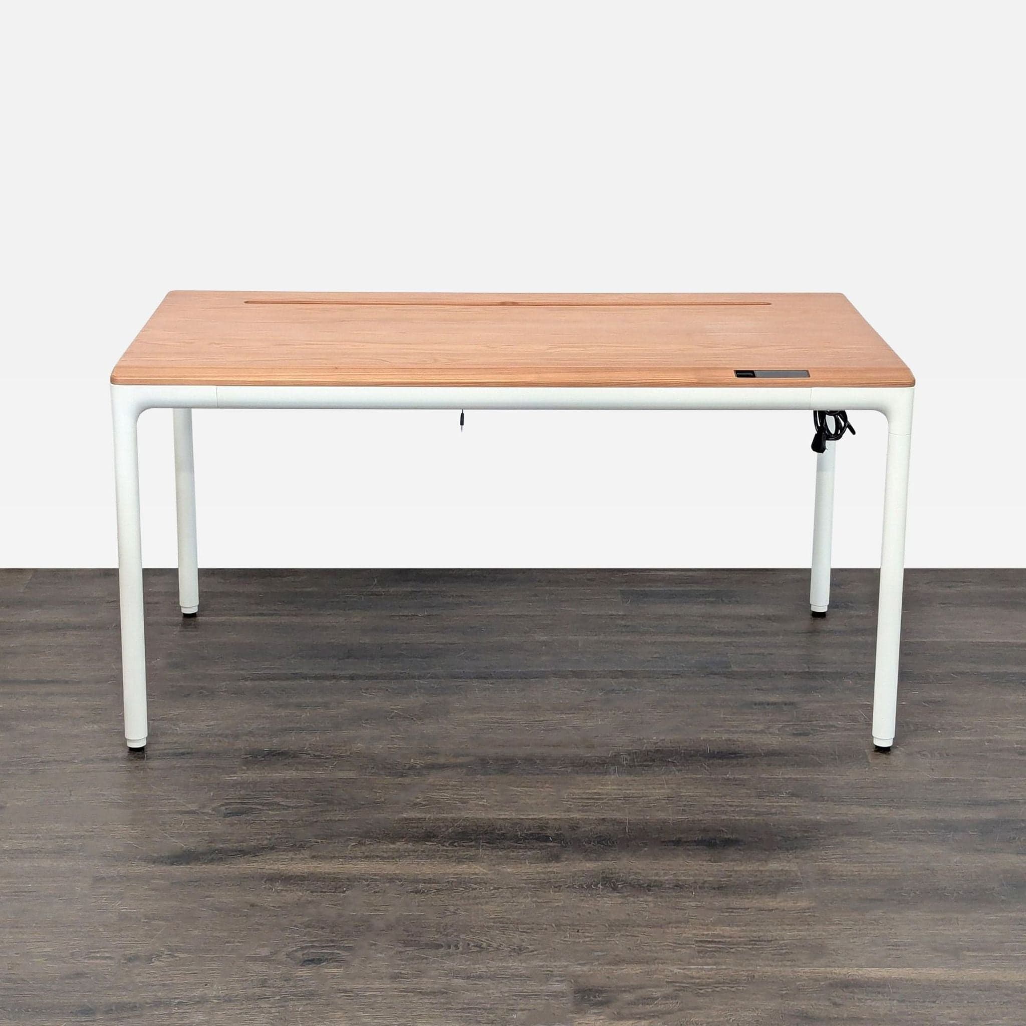 Beflo Modern Desk with Cable Management and Wood Finish - Thumbnail 7