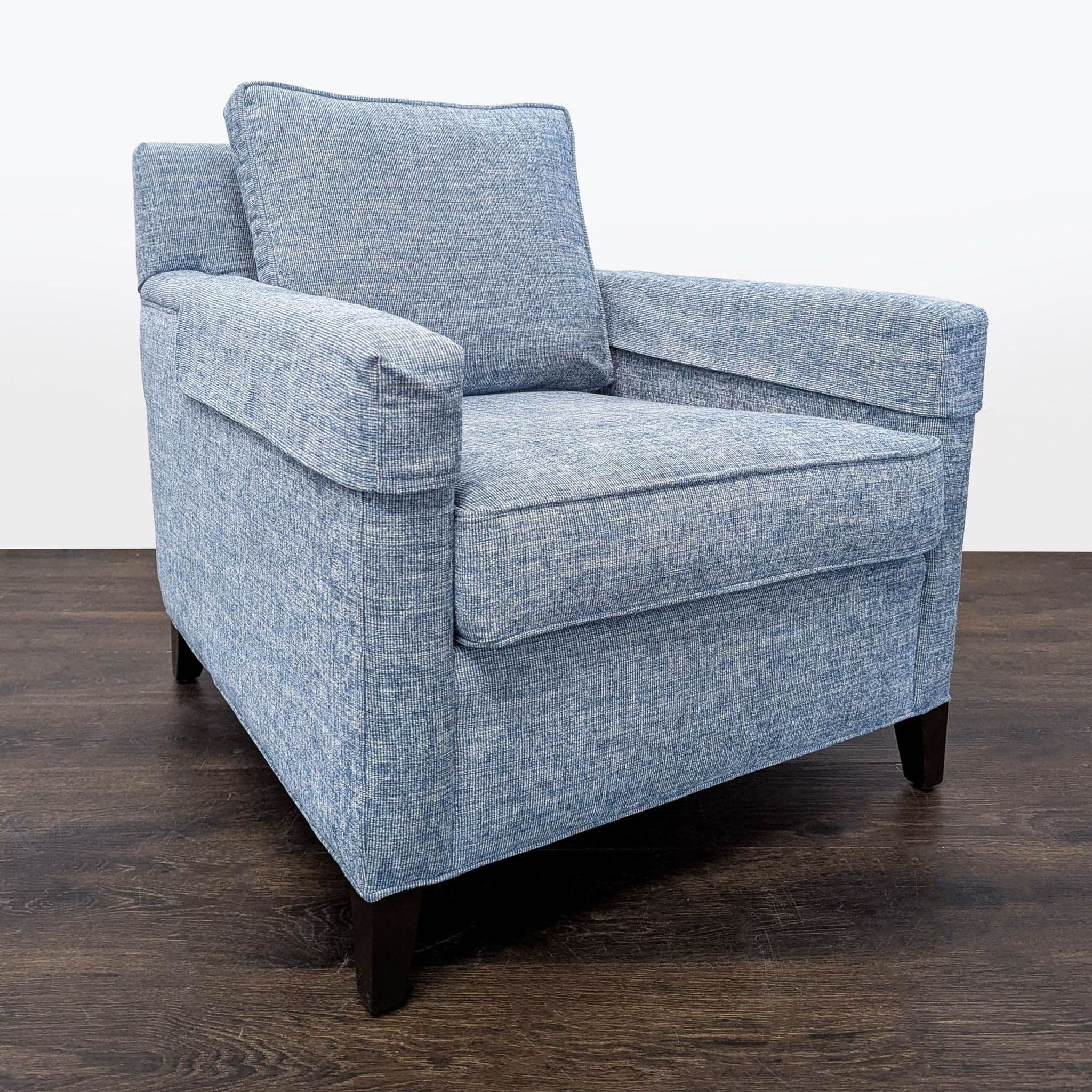 Ethan Allen Glen Blue Modern Lounge Chair - Thumbnail 2