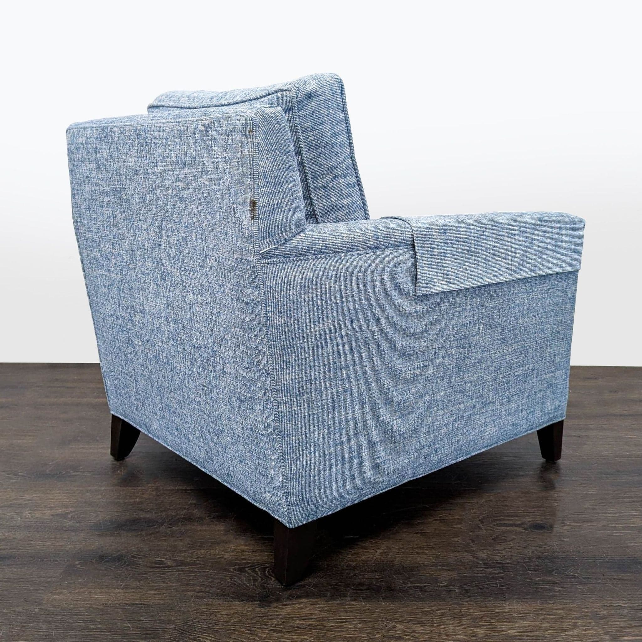 Ethan Allen Glen Blue Modern Lounge Chair - Thumbnail 4