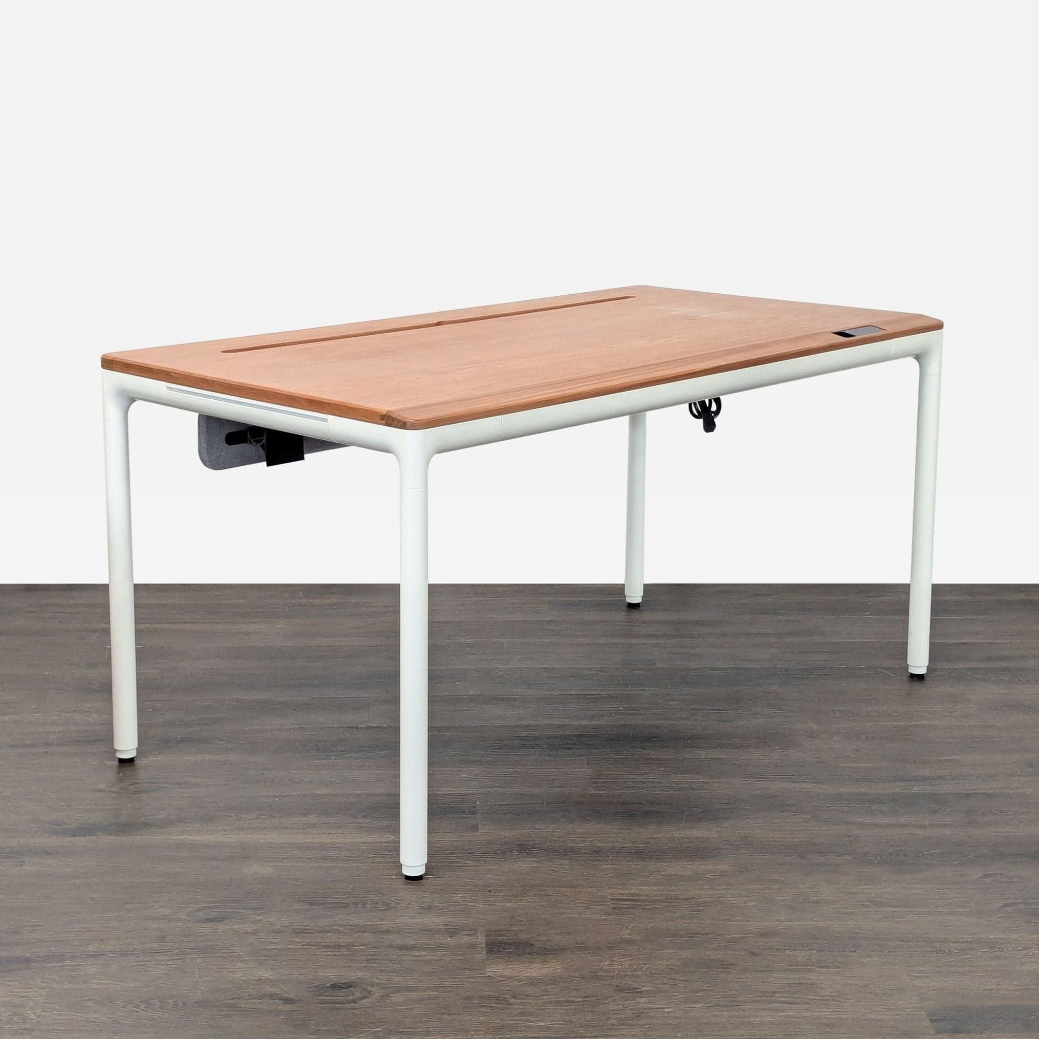 Beflo Modern Desk with Cable Management and Wood Finish - Thumbnail 6