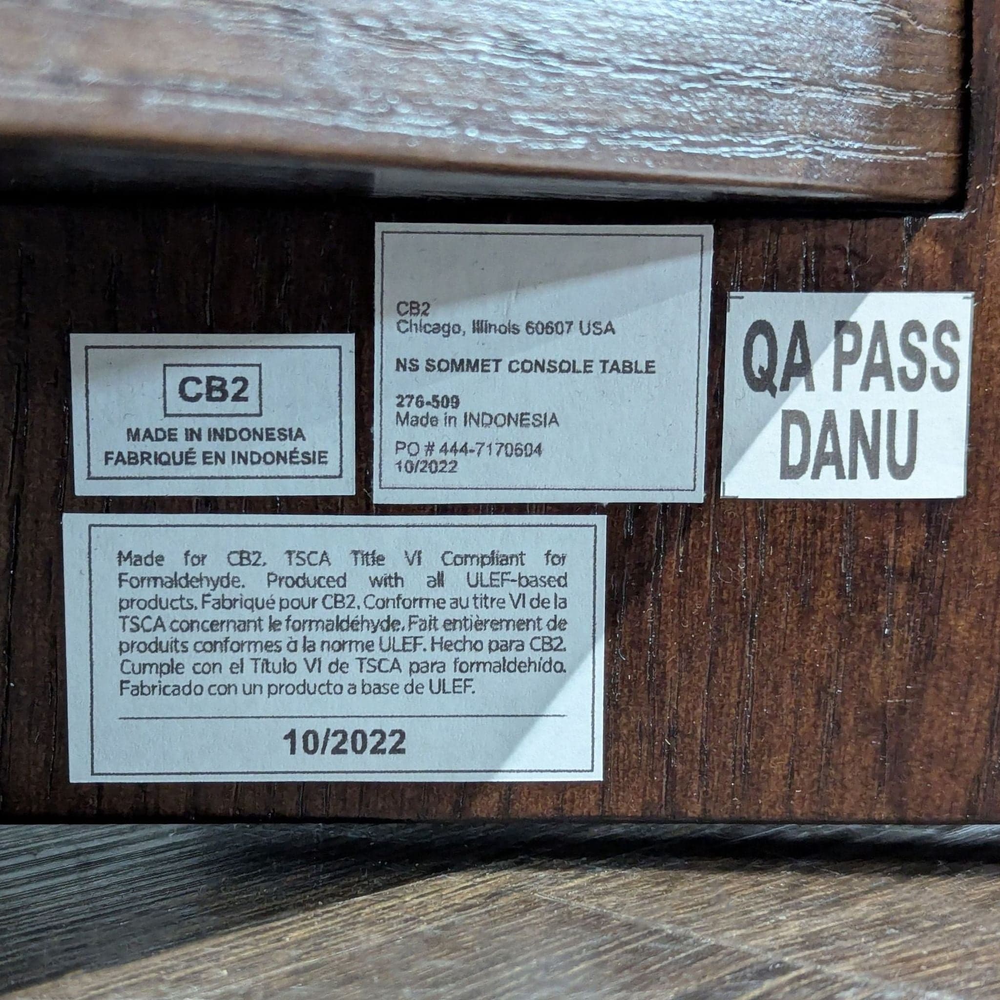 CB2 Sommet Brown Oak Console Table - Thumbnail 7