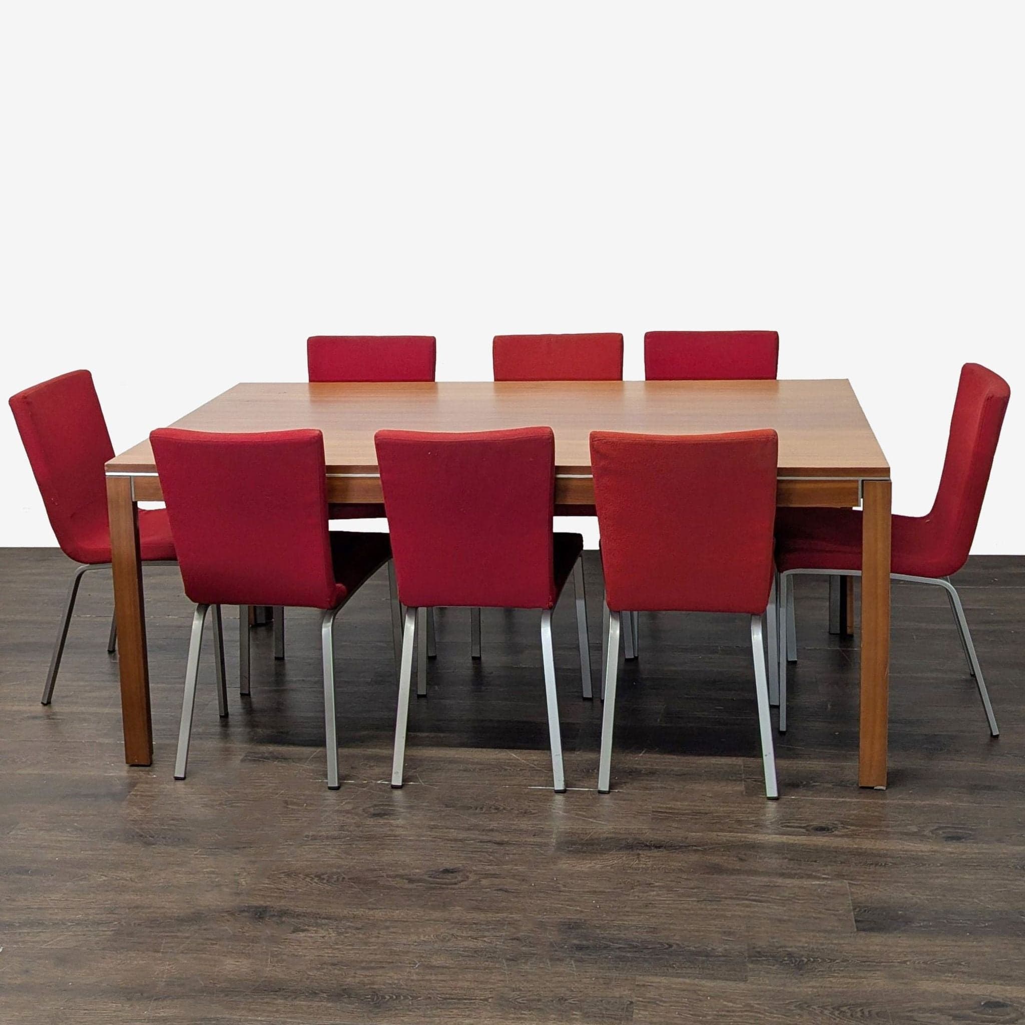 Calligaris Dining Set with Extendable Table and 8 Red Chairs - Thumbnail 10