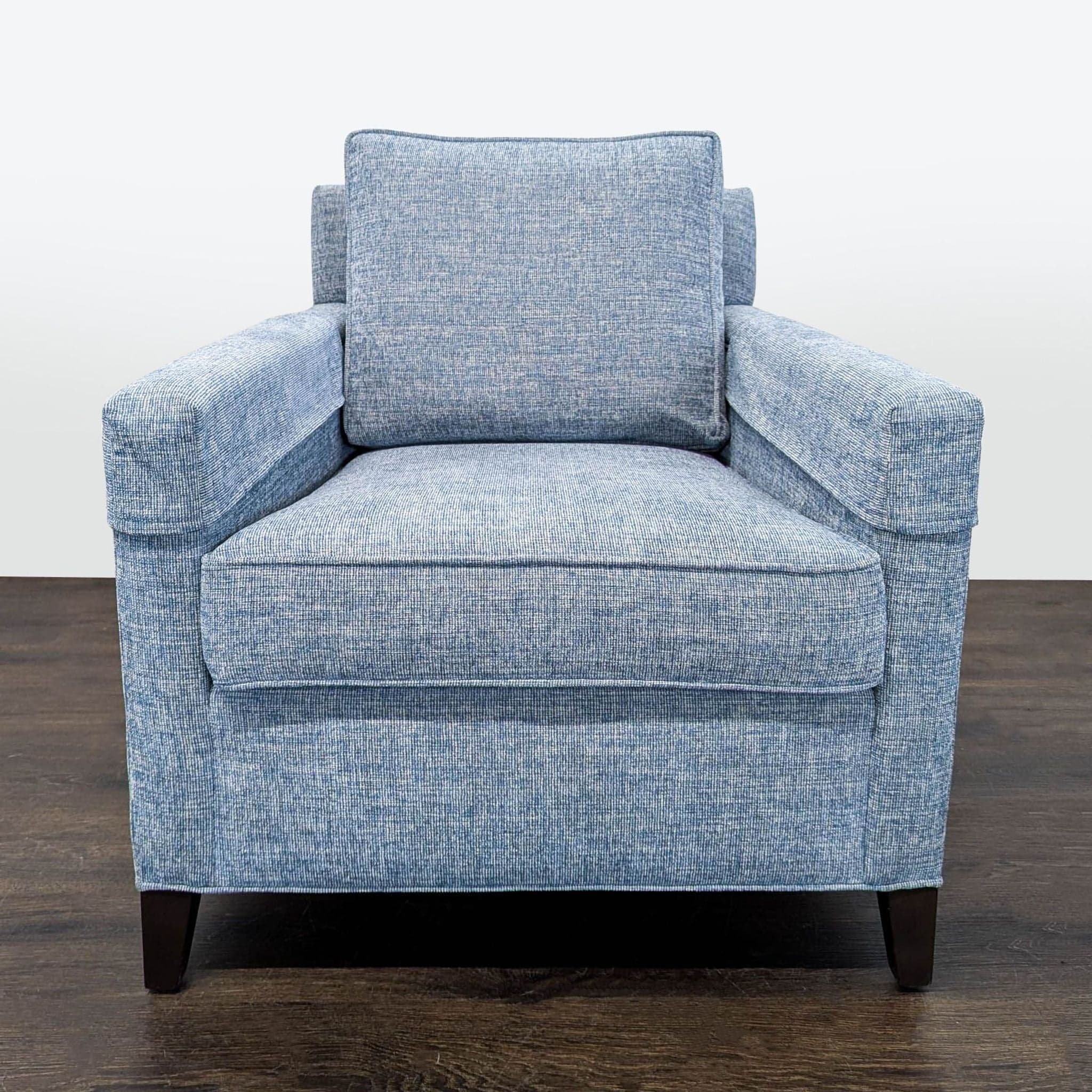 Ethan Allen Glen Blue Modern Lounge Chair
