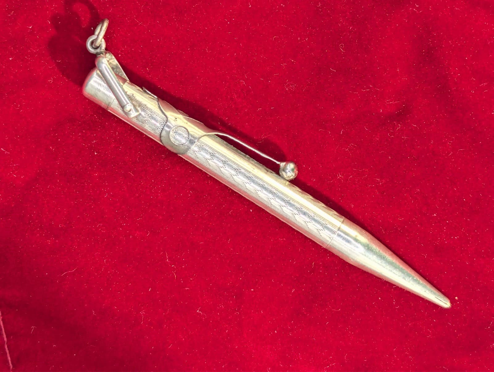 Antique Sterling Mabie Todd & Co. NY Silver Fyne Poynt Pencil Chatelaine - Thumbnail 3