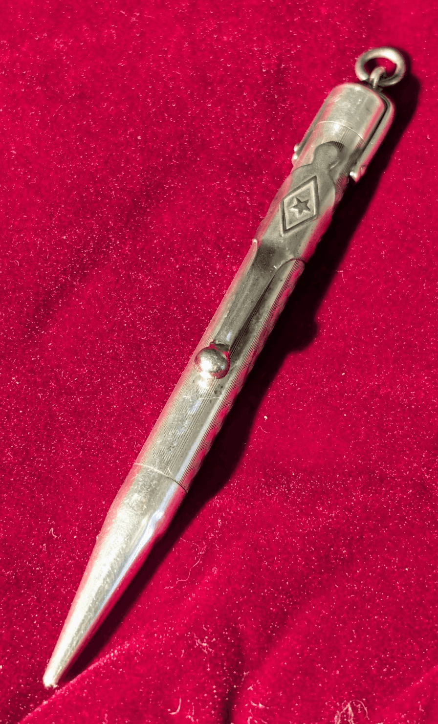 Antique Sterling Mabie Todd & Co. NY Silver Fyne Poynt Pencil Chatelaine - Thumbnail 2