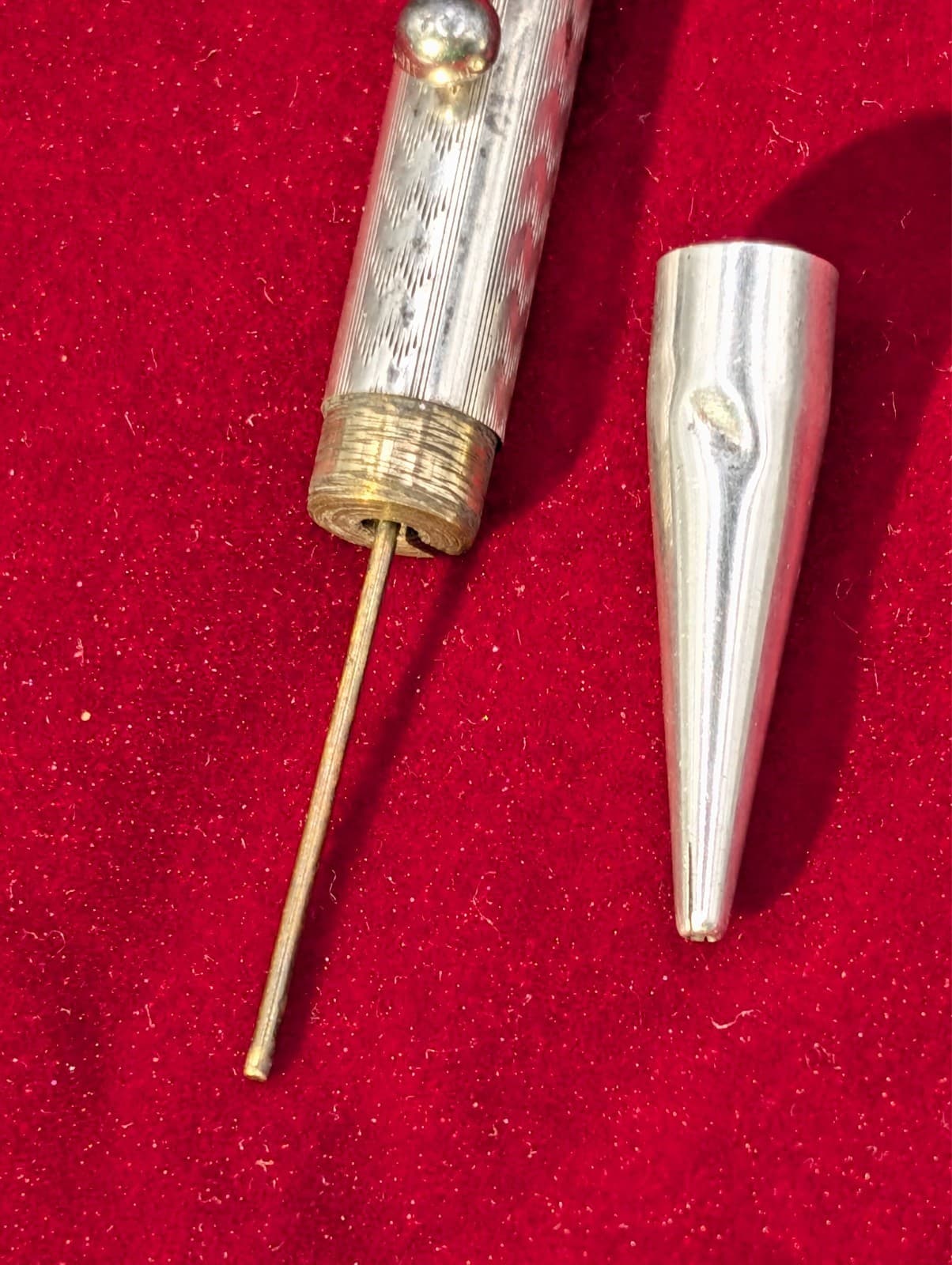 Antique Sterling Mabie Todd & Co. NY Silver Fyne Poynt Pencil Chatelaine - Thumbnail 7