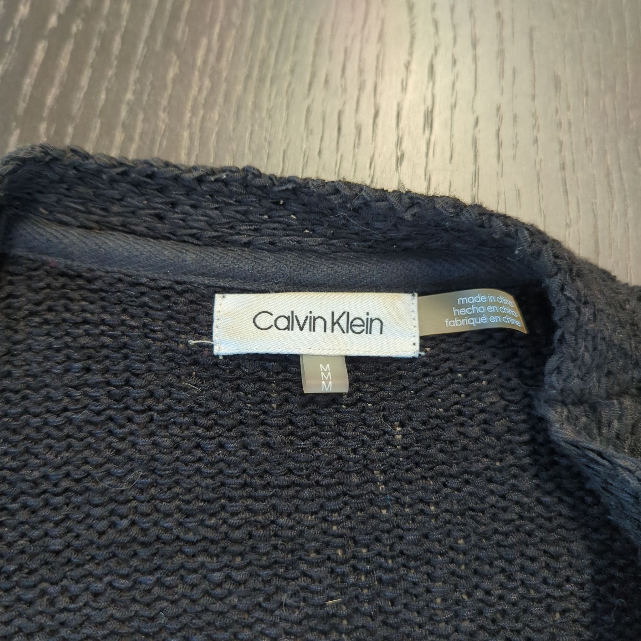 Calvin Klein Women's Striped Open Front Knit Cardigan - Size M - Thumbnail 2