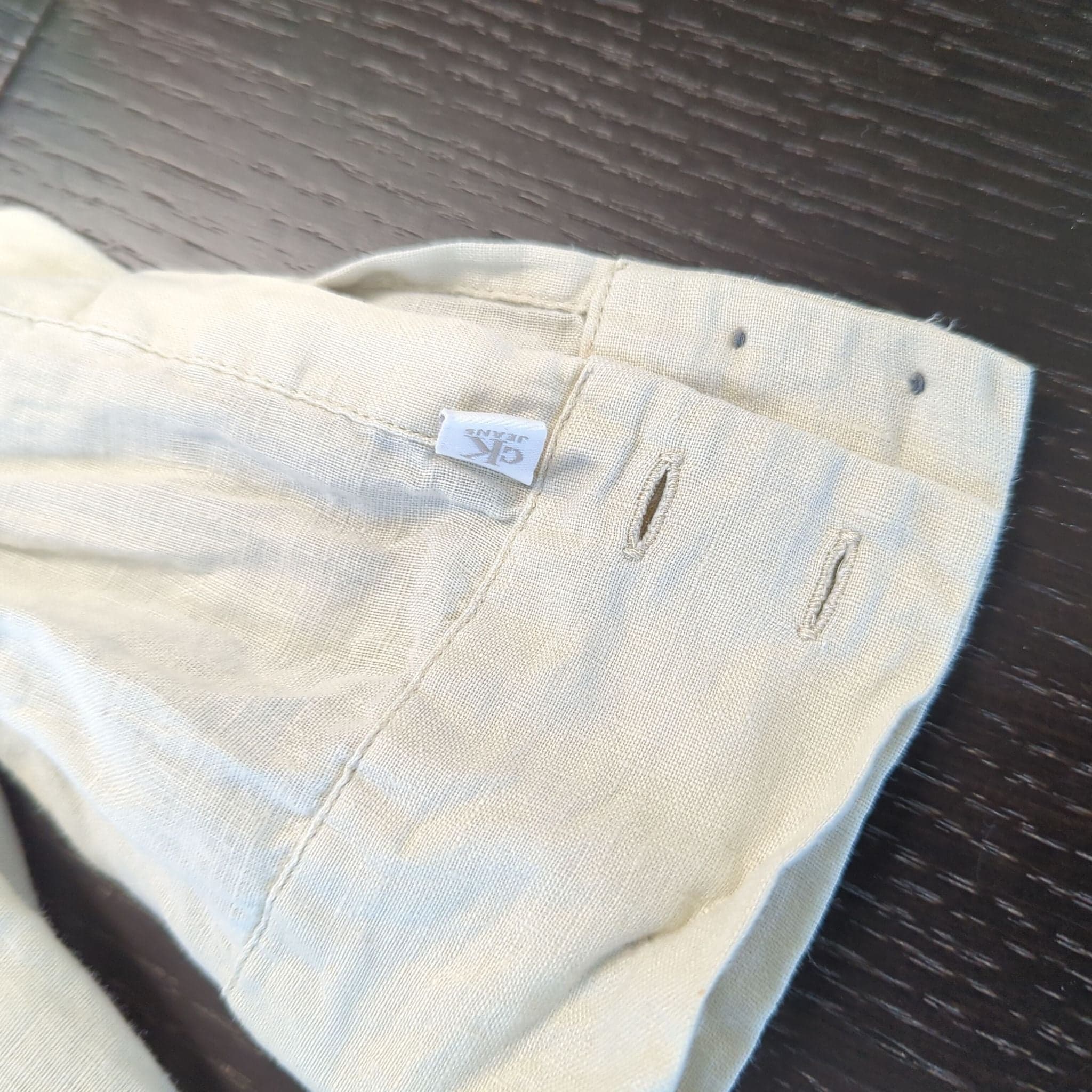 Calvin Klein Jeans Women's 100% Linen Long Sleeve Shirt Size L - Thumbnail 3