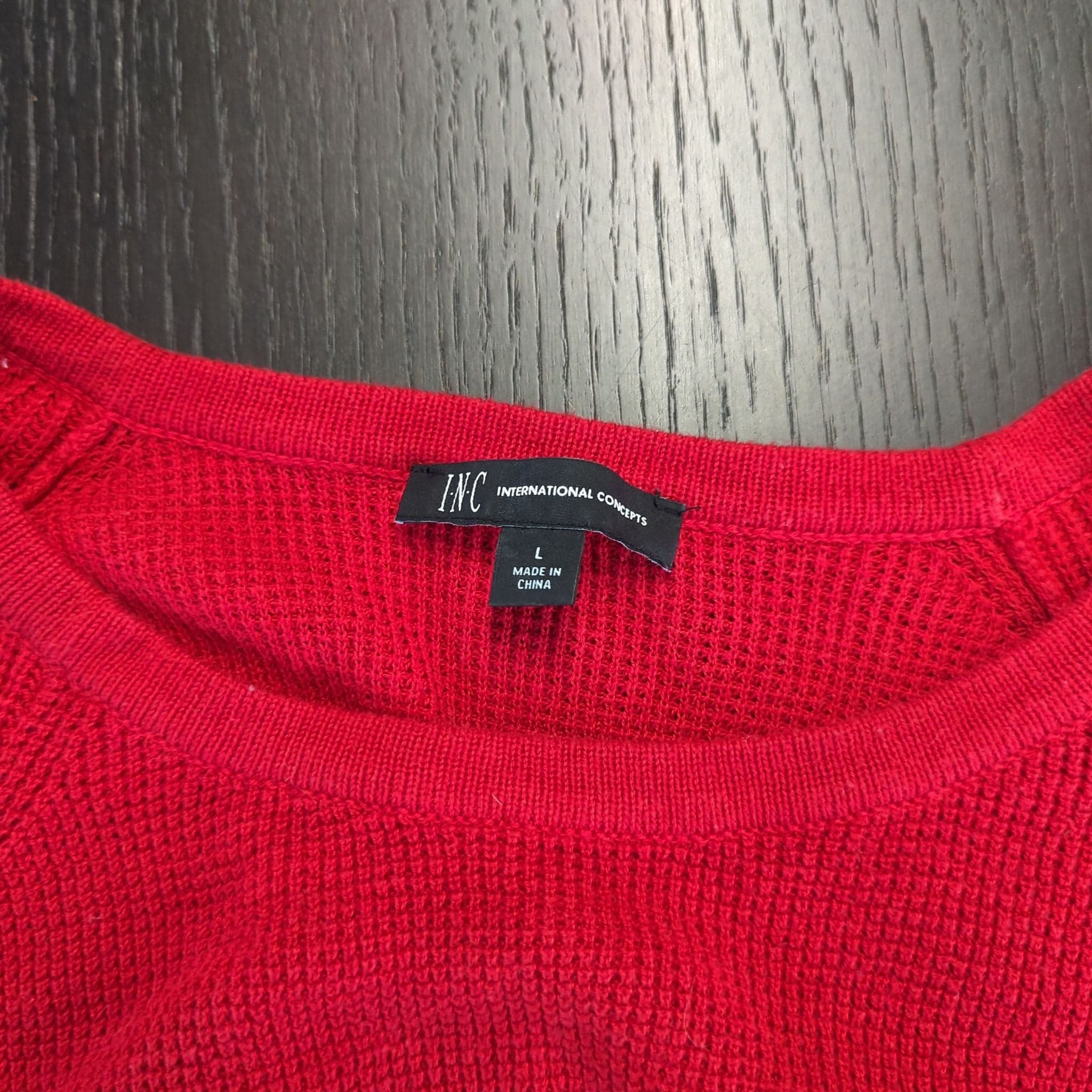 INC International Concepts Women's Red Sweater with Side Zippers, Size Large - Thumbnail 2