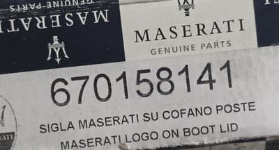 Brand New In Box Maserati Boot / Trunk Logo 670158141 - Thumbnail 2