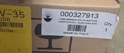 New In Box Maserat Right Side Injector Rail With Injectors 327913 - Thumbnail 2