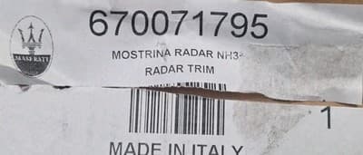 Brand New In Box Maserati Front Grill Radar Trim Badge 670071795 - Thumbnail 2
