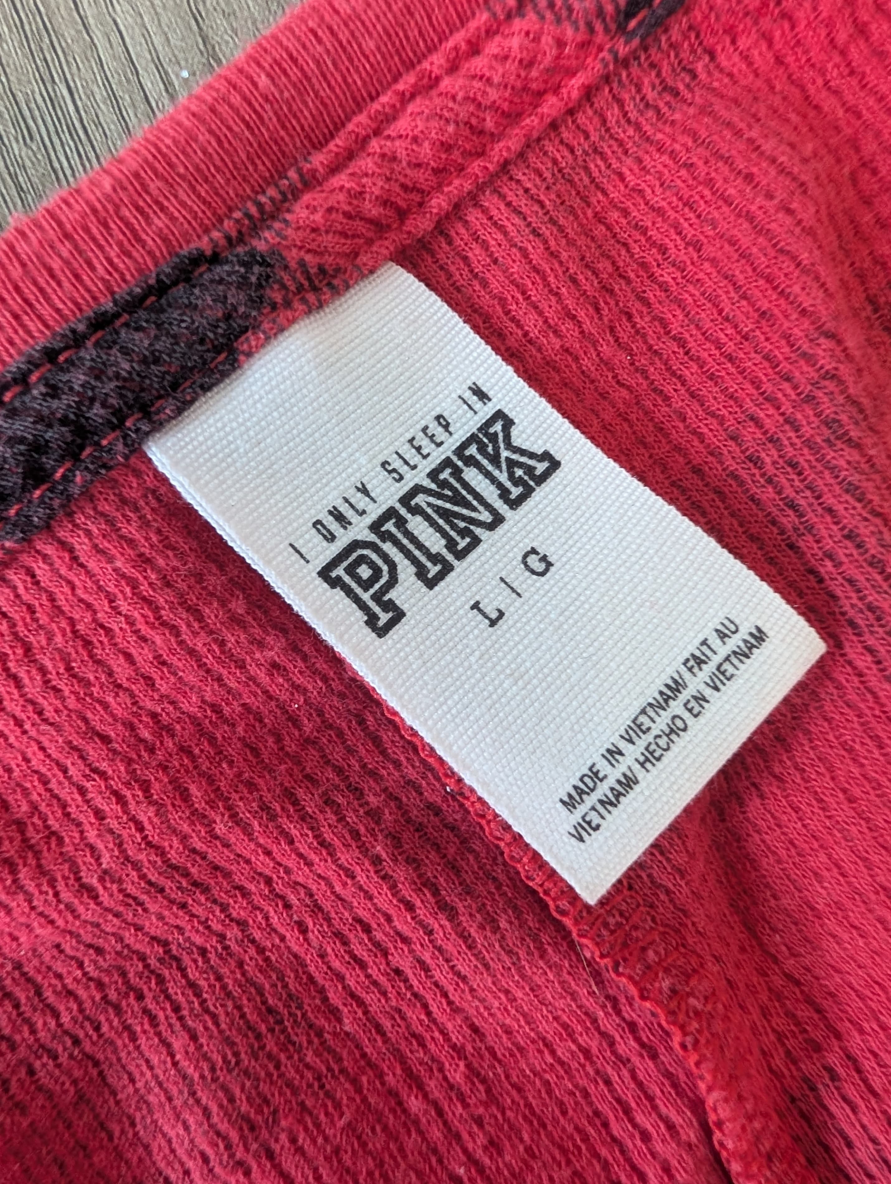 PINK by Victoria Secret Red Flannel Pajama with Gold Accent Flap - Thumbnail 11