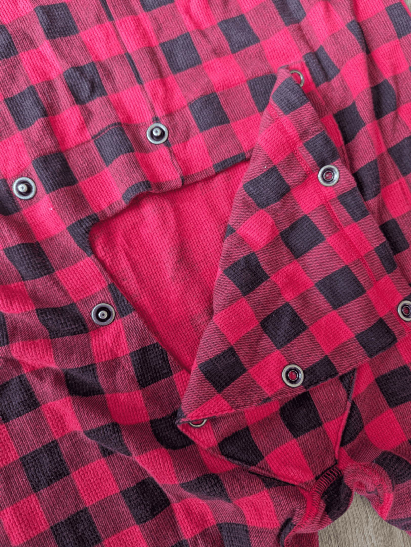 PINK by Victoria Secret Red Flannel Pajama with Gold Accent Flap - Thumbnail 8