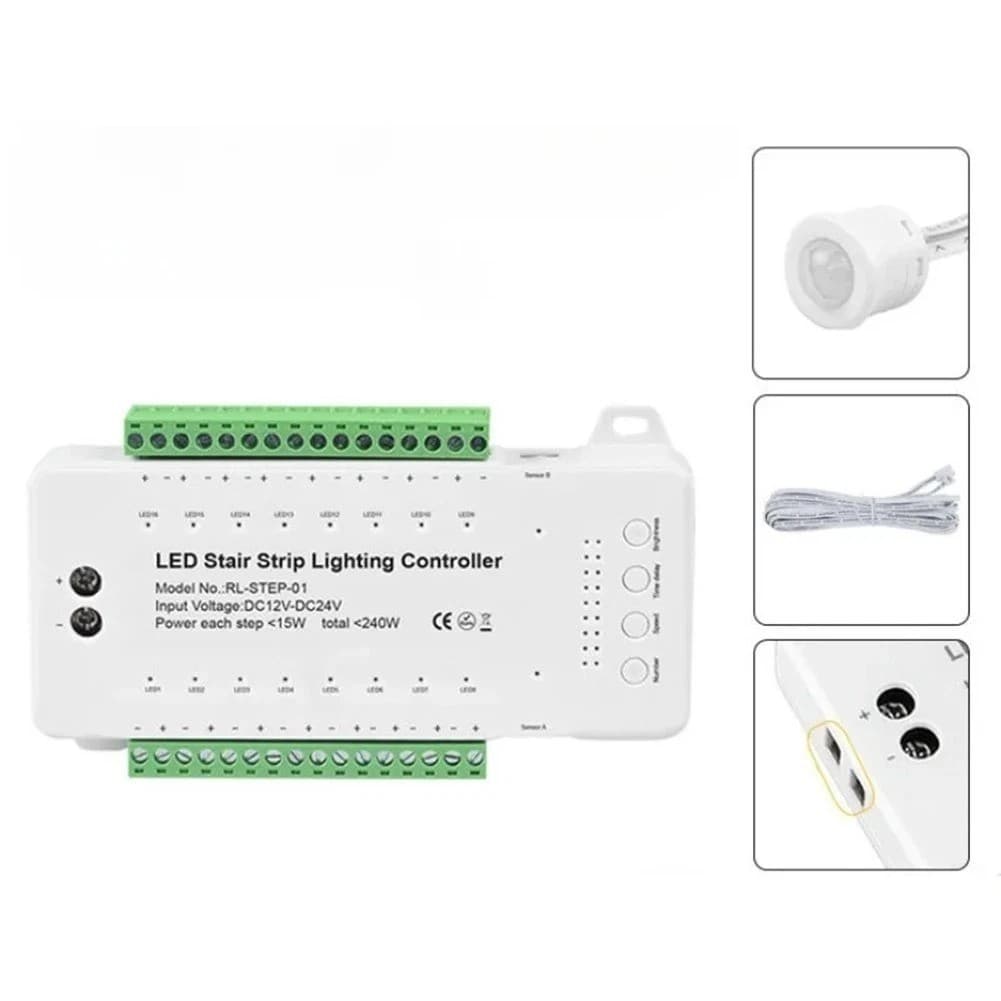 16 Channels Led Stair Light Staircase Controller 2 PIR for Indoor Flexible 5438 - Thumbnail 7