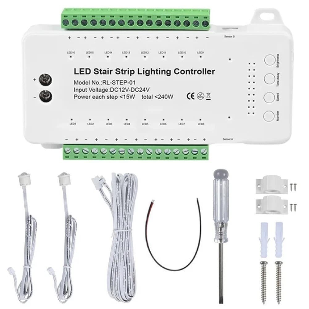 16 Channels Led Stair Light Staircase Controller 2 PIR for Indoor Flexible 5438 - Thumbnail 11