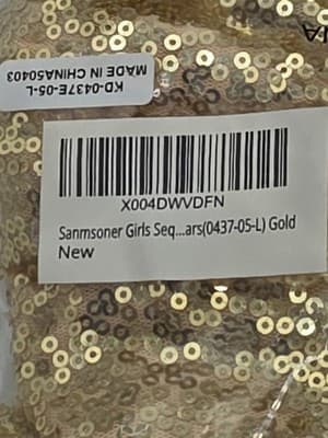 Girls Sequins Dance Costume Mesh Hip Hop Jazz Dance Outfit Sparkle Suit - Gold - Thumbnail 2
