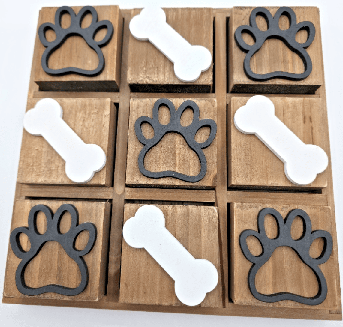 Kirkland's Home Wooden Dog Bone Tic-Tac-Toe Board 10" x 10" - Thumbnail 2