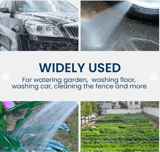 High-Pressure Hose Nozzle Adjustable Car Wash Water Gun Outdoor Jet Sweeper - Thumbnail 3