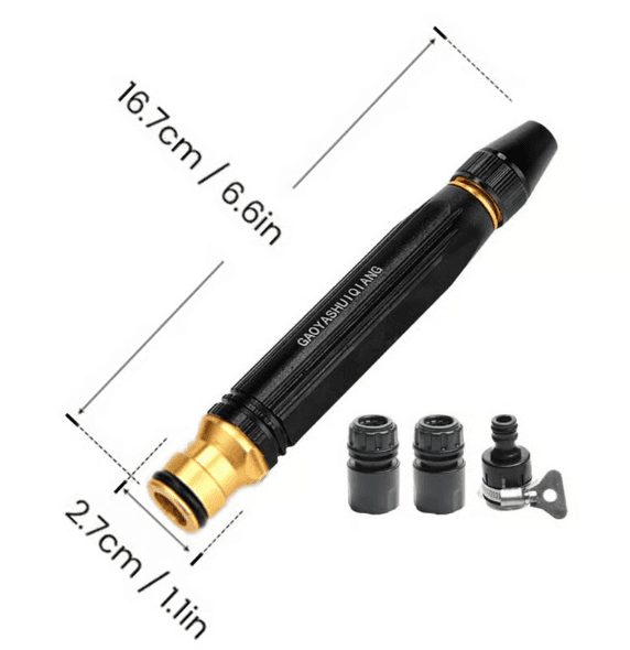 High-Pressure Hose Nozzle Adjustable Car Wash Water Gun Outdoor Jet Sweeper - Thumbnail 4