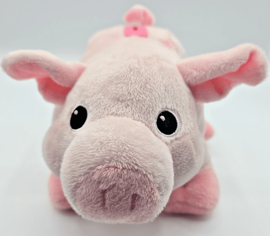 Dan Dee Plush Pink Piggy Bank 11" X 7" Stuffed Pig With Stopper Coin Bank Cute - Thumbnail 2
