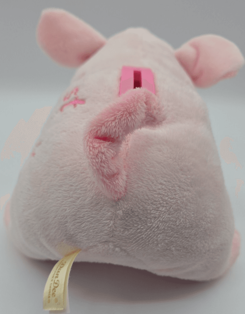 Dan Dee Plush Pink Piggy Bank 11" X 7" Stuffed Pig With Stopper Coin Bank Cute - Thumbnail 4