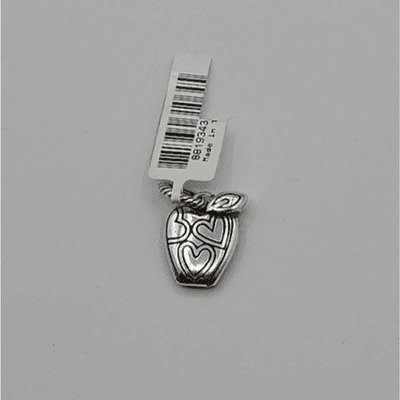 Brighton Red Apple Dangle Charm Enamel Finish Reversible Dangle Silver Plate - Thumbnail 3