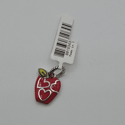 Brighton Red Apple Dangle Charm Enamel Finish Reversible Dangle Silver Plate - Thumbnail 2