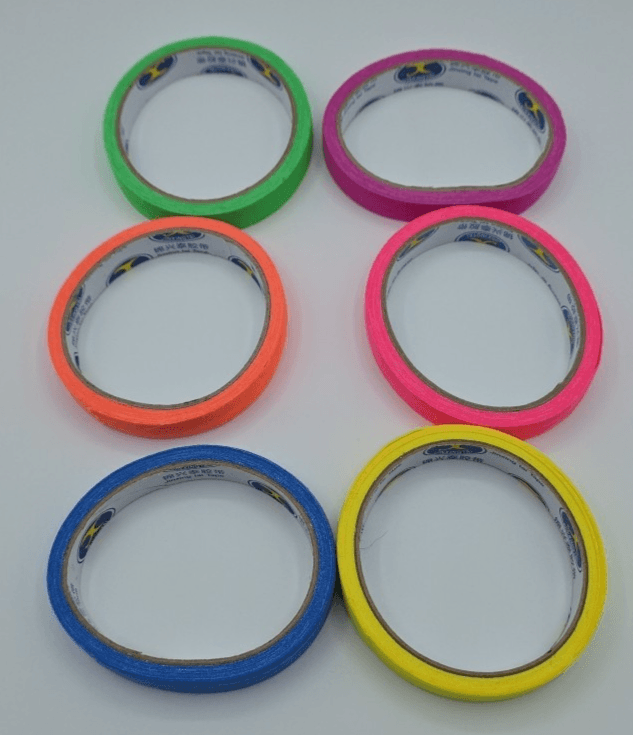 6 Colors Neon Gaffer Cloth Tape, Fluorescent UV Blacklight Tape for UV Party - Thumbnail 2