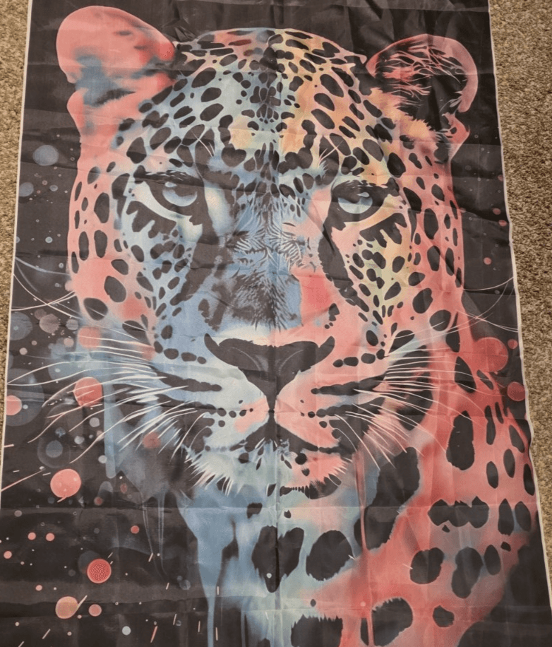 Leopard Birthday Backdrop Neon Rainbow Photography 6' x 3' - Thumbnail 3