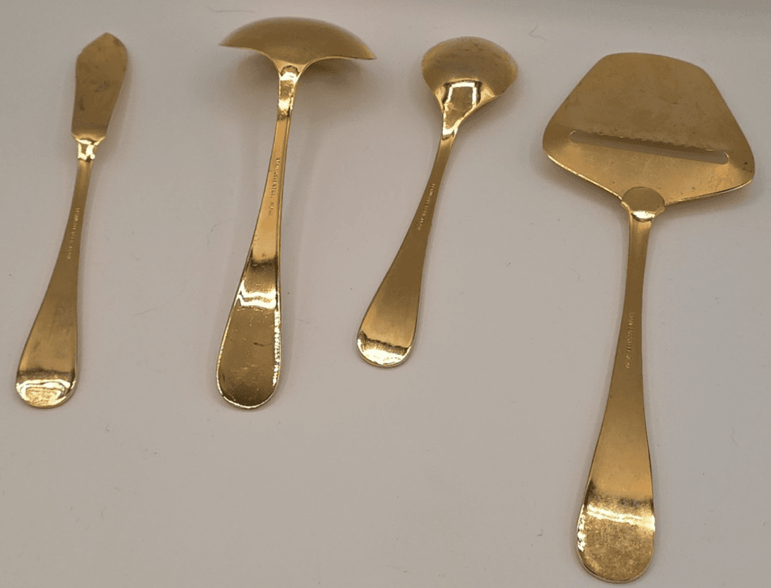 Vtg Hollyberry 4 Piece Serving Set Gold Tone No. 1006 JCPenney - Thumbnail 3