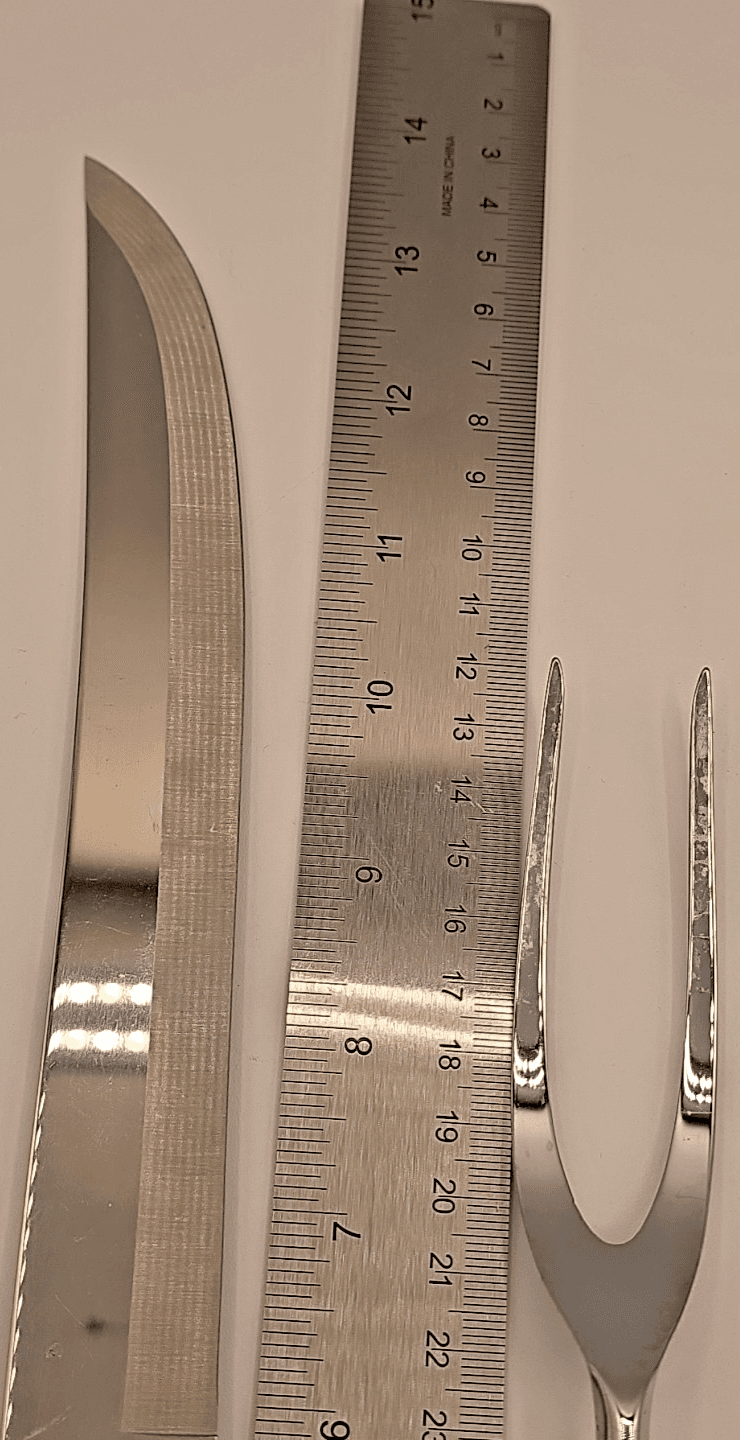 Vintage Carvel Hall Carving Set Knife Fork Stainless Steel MCM Mid Century - Thumbnail 6
