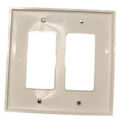Leviton 3/8 Unbreakable 2-Gang Rocker Wall Plate White - Used - Thumbnail 2