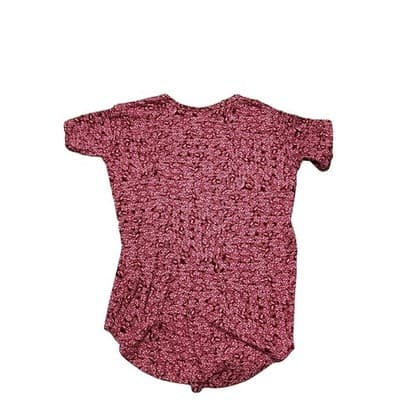 🌸 LuLaRoe Kids Size 6 Floral Print Top Short Sleeves - Burgundy/Purple Colors - Thumbnail 4