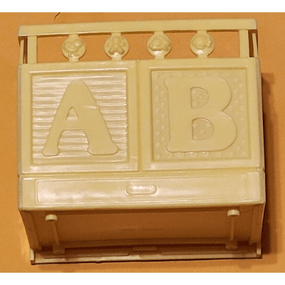 Vintage Hasbro Yellow Dollhouse Toy Crib 3.5" Baby Doll Furniture 1989 - Thumbnail 2