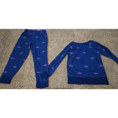 💖 Disney Princess 2-Piece Long Sleeve Pajama Set XS 4/5 Long Sleeve Blue - Thumbnail 3