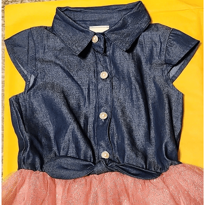 Girls Lily Bleu Sleeveless Dress Size 5 Blue Pink Fit & Flare Knee Length - Thumbnail 3
