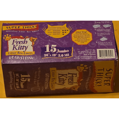 15 Fresh Kitty Jumbo Litter Box Liners Super Thick Durable Easy Clean-up Scented - Thumbnail 2