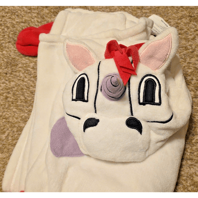 Cuddly Buddies Kids Toddler Hooded Bath Towel White Unicorn Plush Soft Cotton - Thumbnail 4