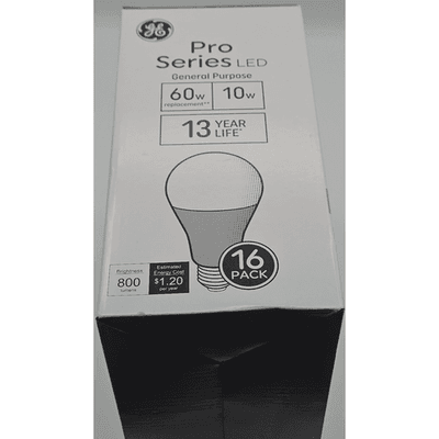GE Pro Series A19 LED 60W Dimmable Soft White 16 Bulbs 800 Lumens - NEW - Thumbnail 5