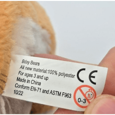 BDay Bears Plush Brown Bulldog Dog / Stuffed Animal / Zipper Pouch / 12 Inches - Thumbnail 7