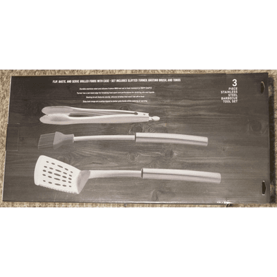 Farberware BBQ Stainless Steel Tool Set, 3 Piece, Stainless Set - New! - Thumbnail 2