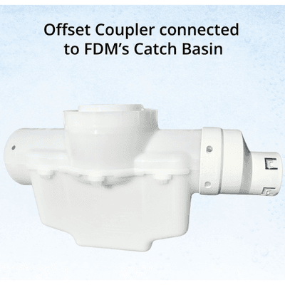 FDM Gutter 3 in. Corrugated to 4 in. PVC Offset Coupler HDPE Connector - NEW - Thumbnail 7