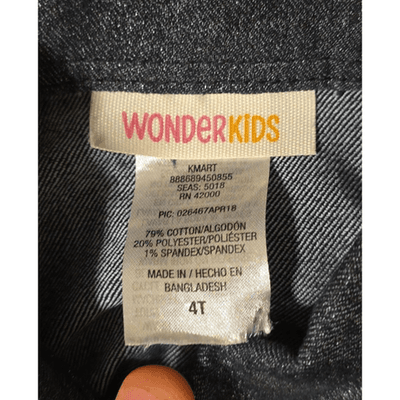 WonderKids Youth Girl's Denim Jacket 4T - Blue Cotton Blend - Thumbnail 2