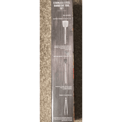 Farberware BBQ Stainless Steel Tool Set, 3 Piece, Stainless Set - New! - Thumbnail 4