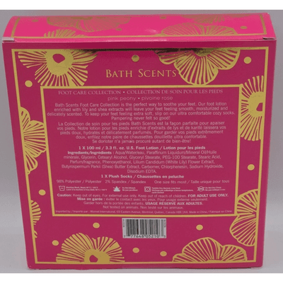Bath Scents Pink Peony Pivoine Rose Scented Foot Care Gift Set - Thumbnail 3