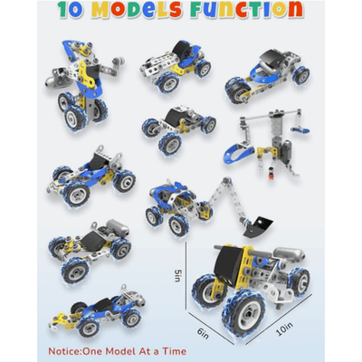 STEM Toys 10 in 1 - Electric Building Toy Cars - *Missing Parts* - Thumbnail 5