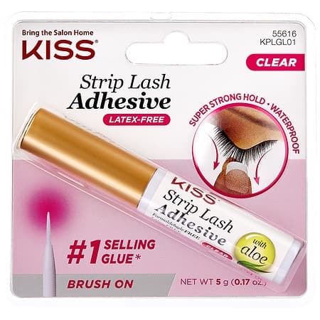 Kiss Latex Free Brush-on Strip Lash Adhesive with Aloe  Net Wt. 5g (0.17 Oz.) - Clear - Thumbnail 2