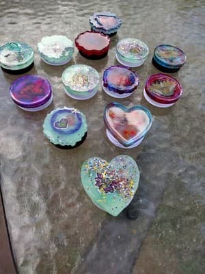 HandMade Resin Phone Grip-Cute Colorful Glitter Expanding Phone Grip - Thumbnail 3
