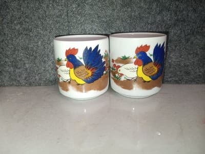 Set Of 12 Chinese Zodiac Tea Bowls 11 Unique Designs Including Two Roosters - Thumbnail 2